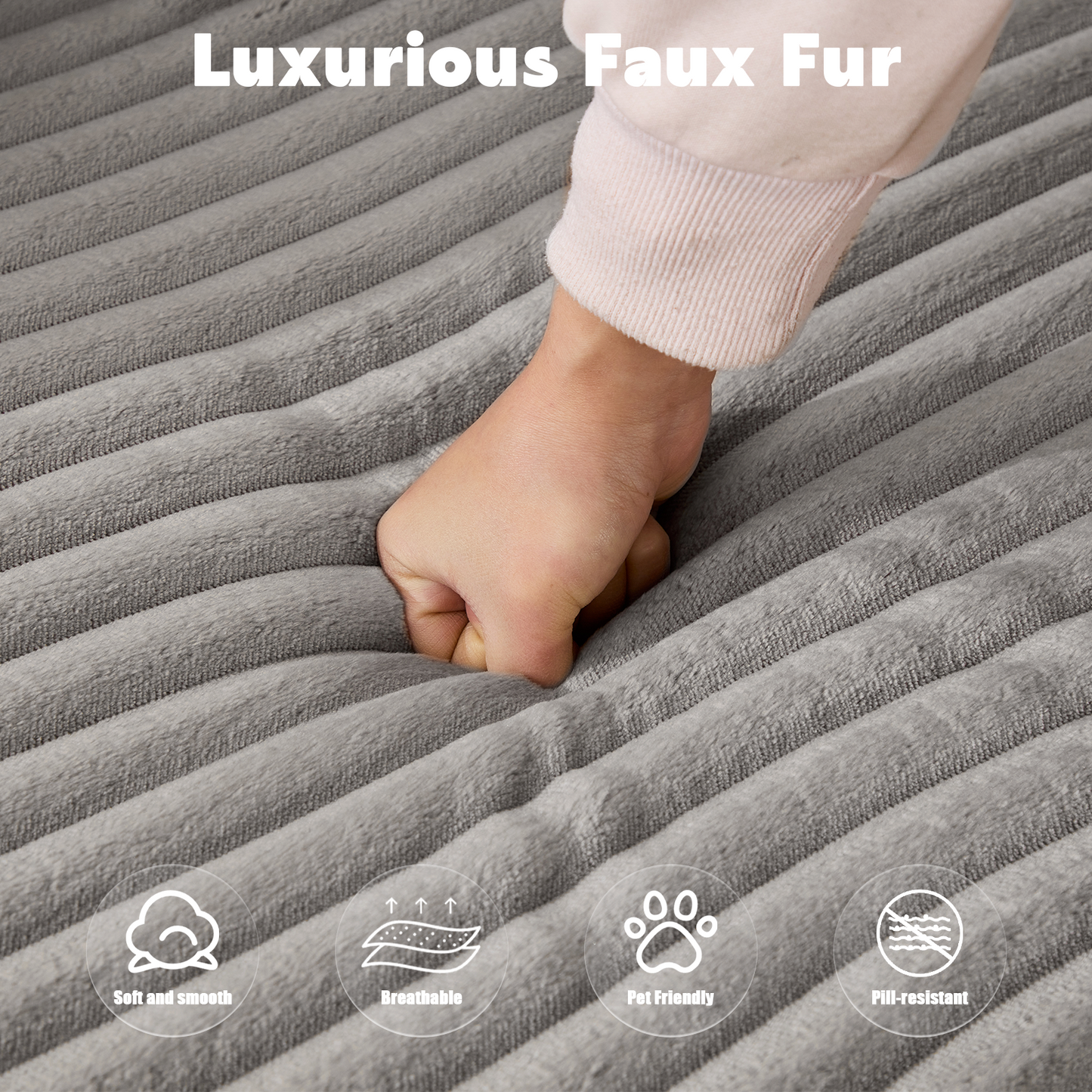 Modular L-Shaped Corduroy Sectional Sofa with Chaise – Grey