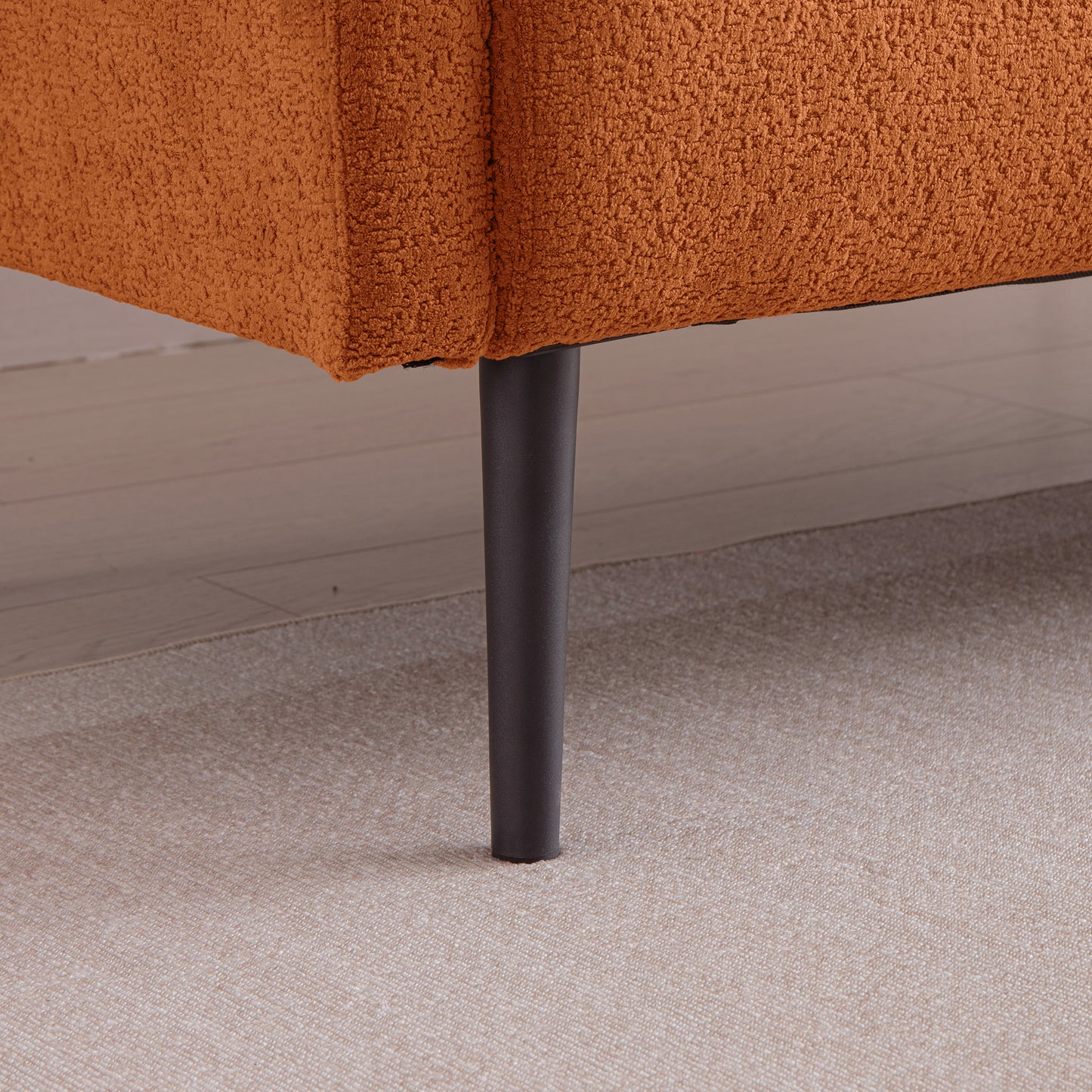 68.5" Modern Lamb Wool Sofa with Pillows for Small Living Spaces