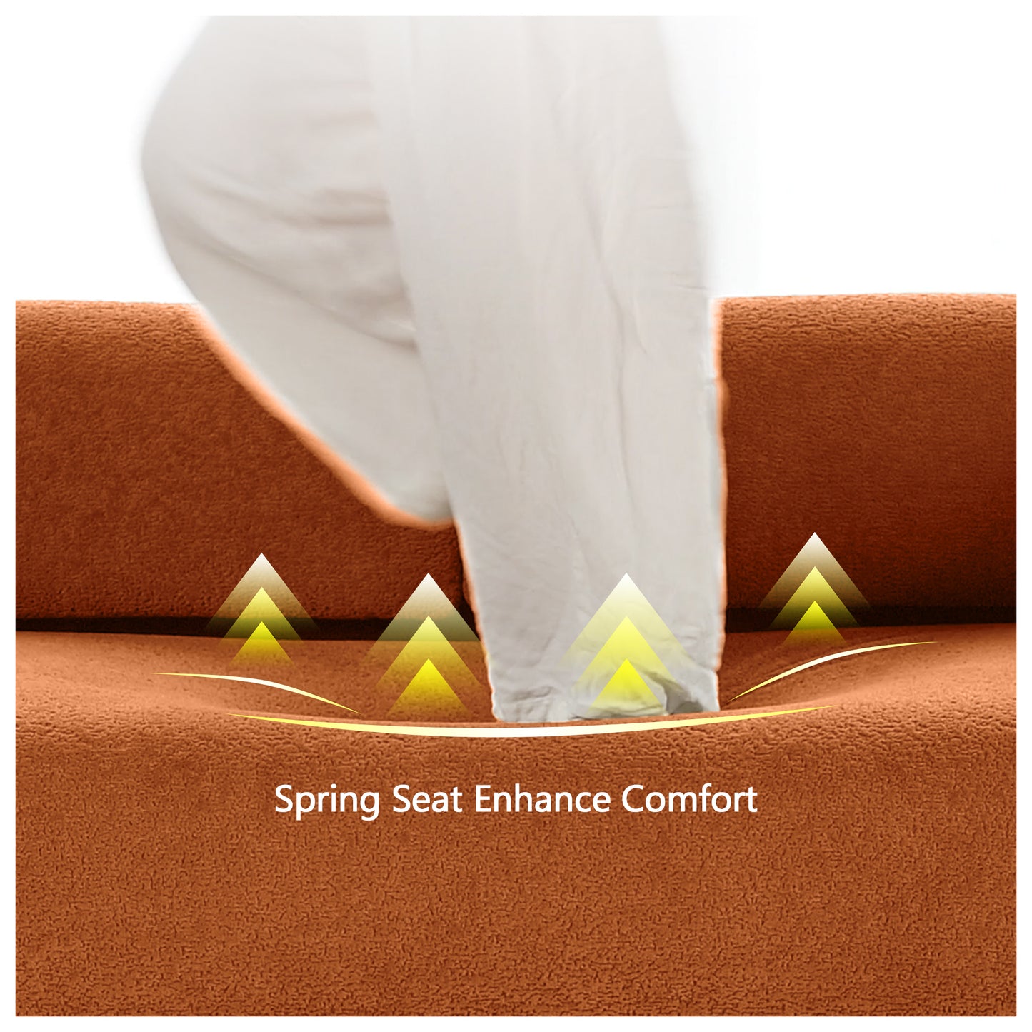 68.5" Modern Lamb Wool Sofa with Pillows for Small Living Spaces