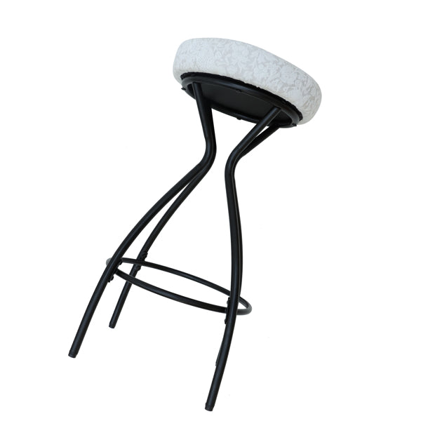 29" Floral Print Counter Height Bar Stools with Footrest – Set of 2 Upholstered