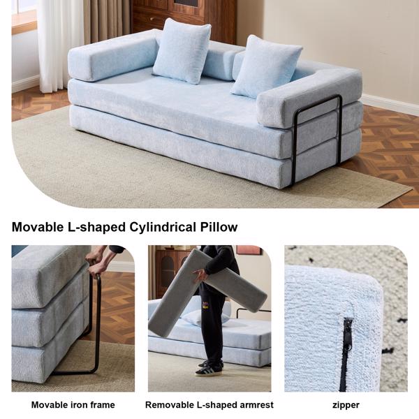 Convertible Corduroy Futon Sofa Bed – Foldable Floor Couch with Sponge Padding