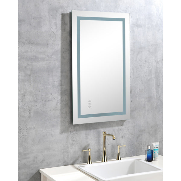 36x24" LED Bathroom Mirror with Frontlit & Backlit, Anti-Fog, Dimmable, 3 Colors
