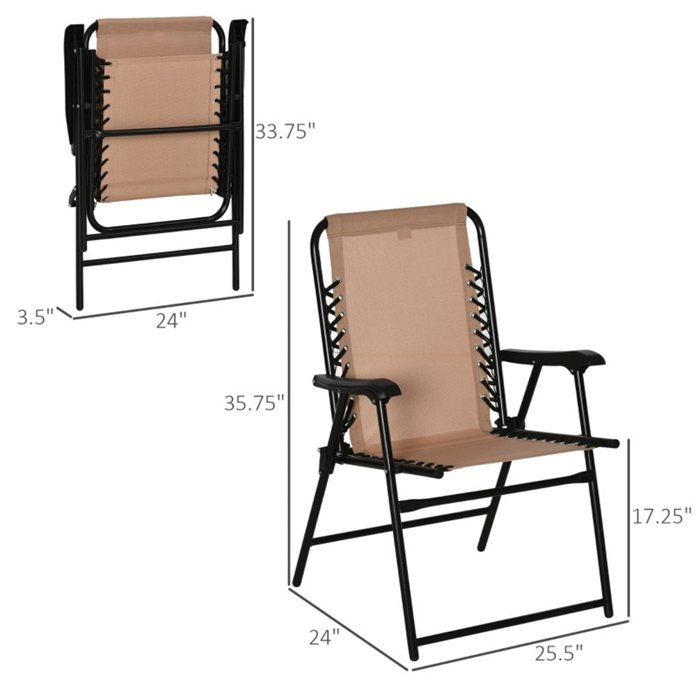 Foldable Mesh Patio Armchair – Beige Outdoor Chair