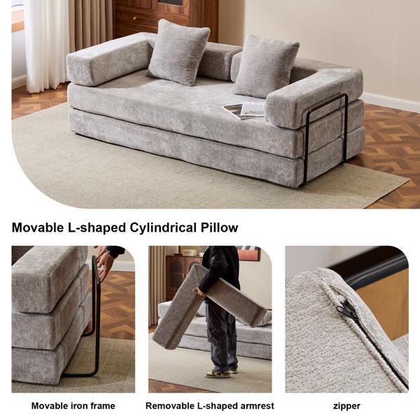 Convertible Corduroy Futon Sofa Bed – Foldable Floor Couch with Sponge Padding