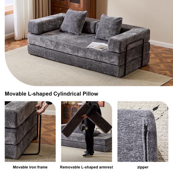 Convertible Corduroy Futon Sofa Bed – Foldable Floor Couch with Sponge Padding