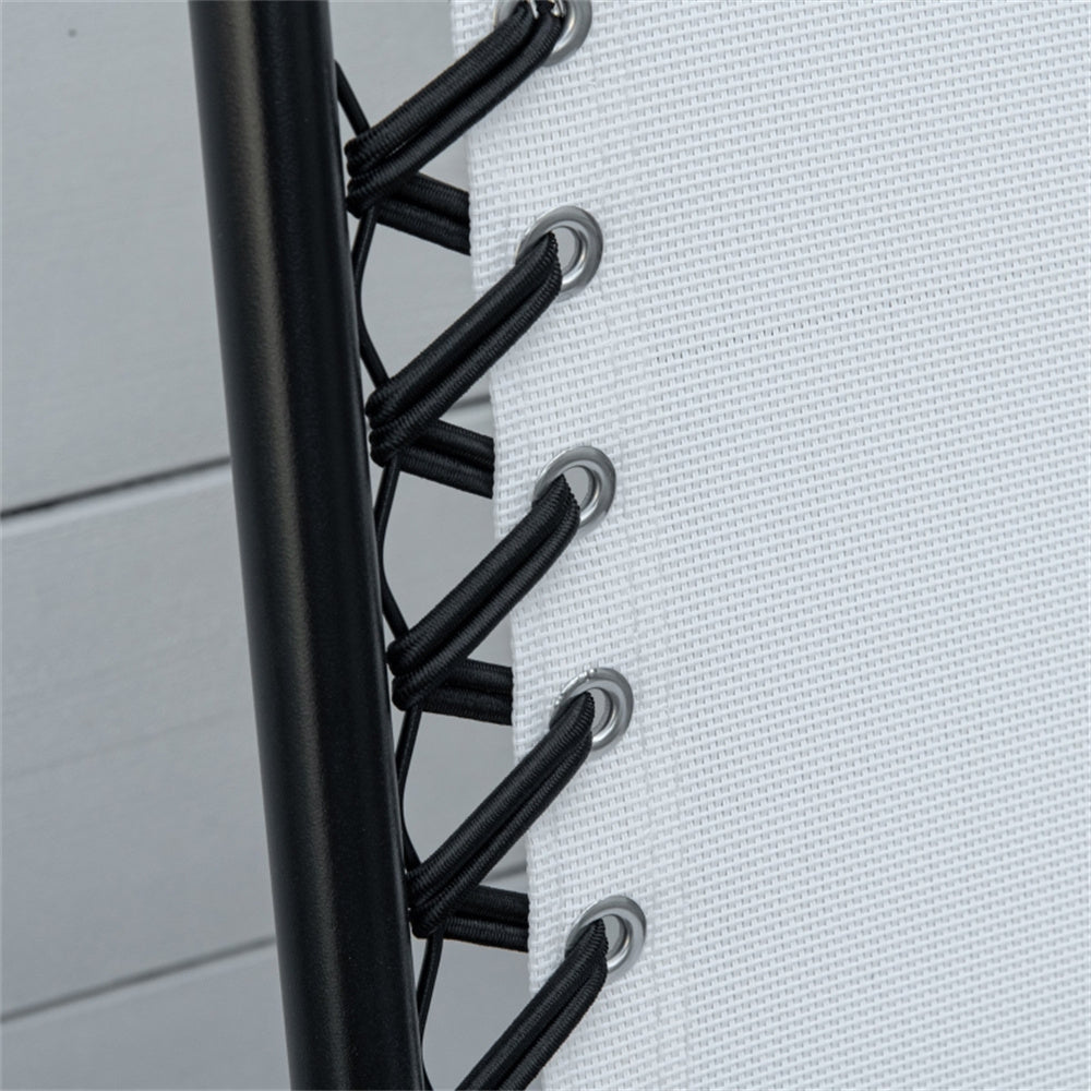 Set of 2 Foldable Mesh Armchairs – Outdoor Lounge Chairs with Armrests