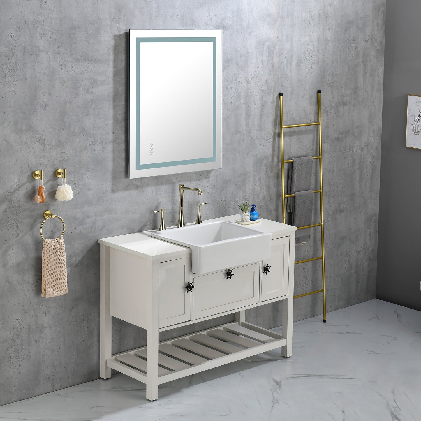 40x30" LED Bathroom Mirror with Frontlit & Backlit, Anti-Fog, Dimmable, 3 Colors