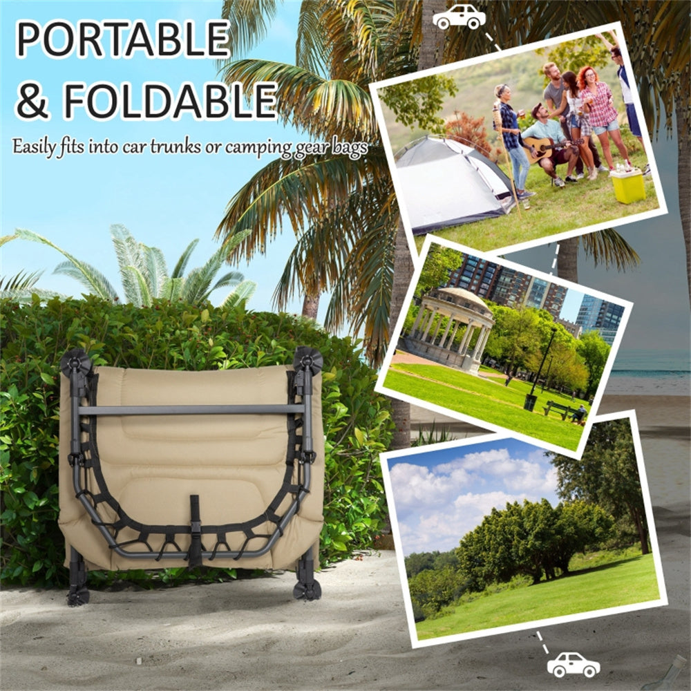 Adjustable Reclining Camping Cot with Pillow & 396 lbs Weight Capacity