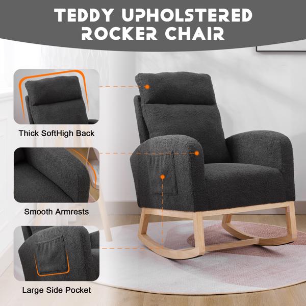 Modern High-Back Accent Rocking Chair – Nursery & Lounge Comfort