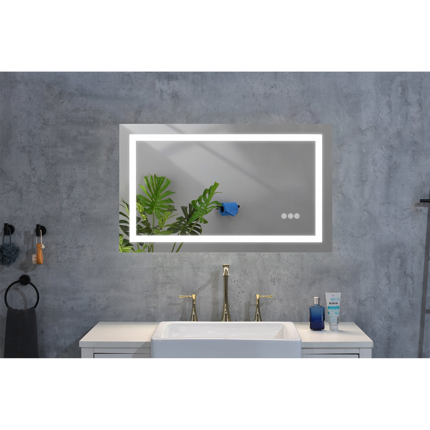 40x28" LED Bathroom Mirror with Frontlit & Backlit, Anti-Fog, Dimmable, 3 Colors