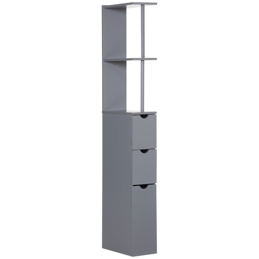 Grey Bathroom Storage Cabinet with Shelves – Compact Organizer Unit