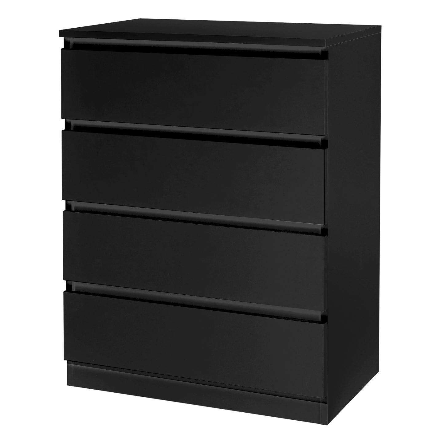 Black Wood 4-Drawer Dresser – Modern Storage Cabinet