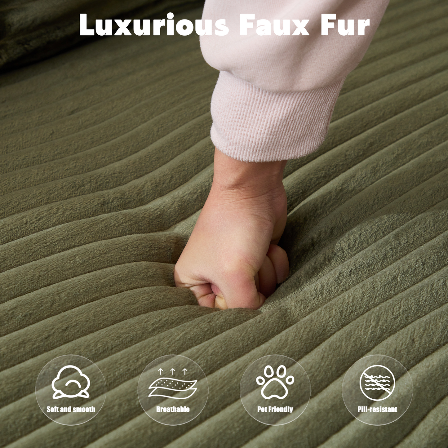 Modular L-Shaped Corduroy Sectional Sofa with Chaise – Green