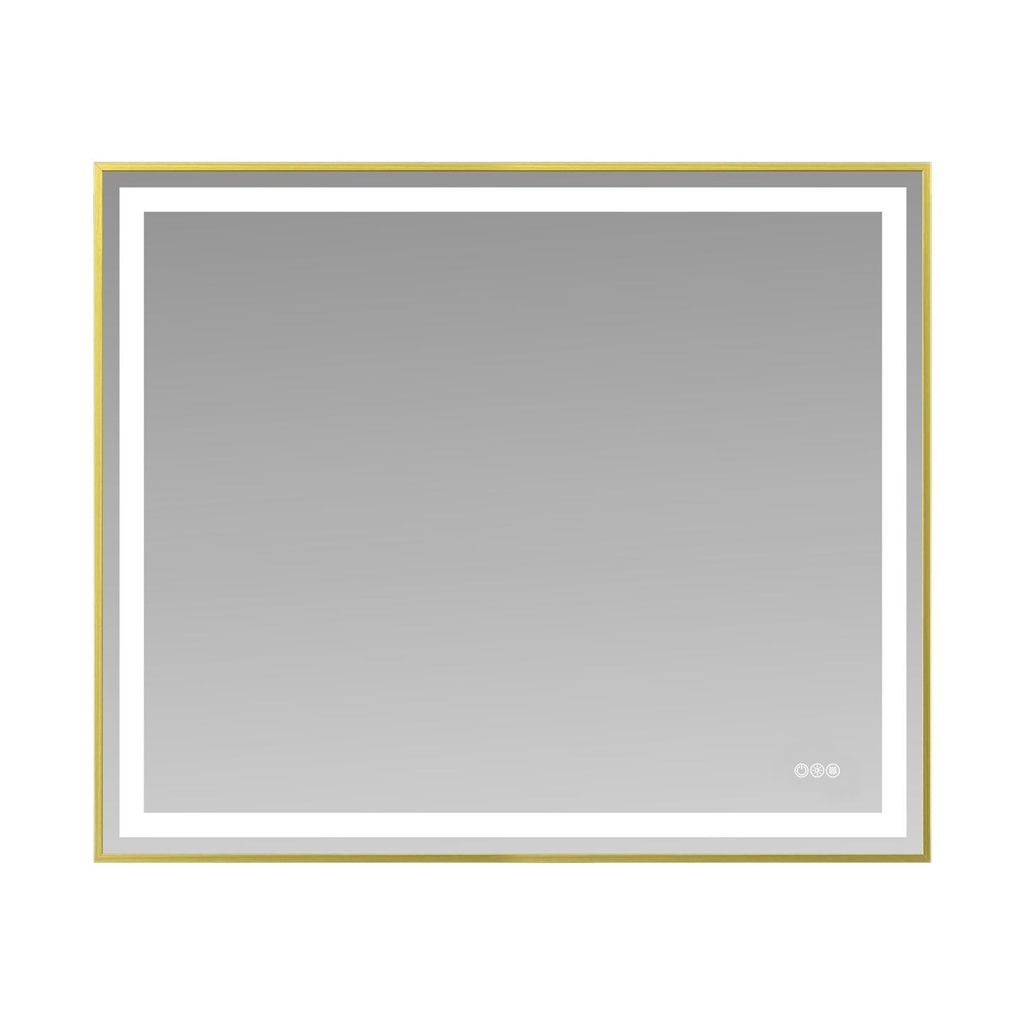 48x40" Gold Framed LED Mirror with Dual Front & Back Light Strips