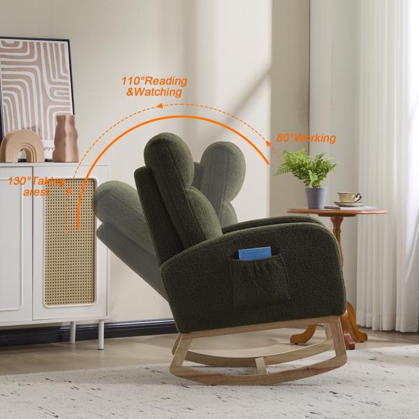 Modern High-Back Accent Rocking Chair – Nursery & Lounge Comfort