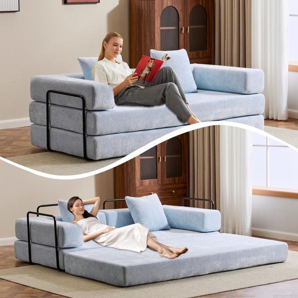 Convertible Corduroy Futon Sofa Bed – Foldable Floor Couch with Sponge Padding