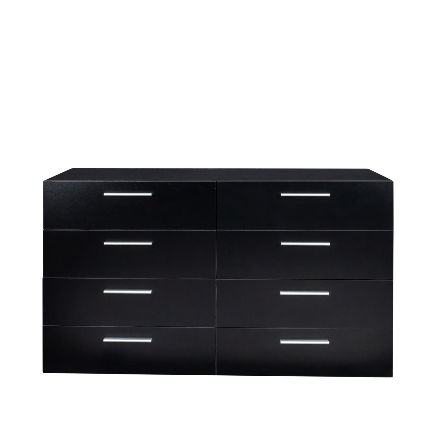 8 Drawer Double Dresser, Wide Storage Cabinet for Bedroom, Living Room, Black
