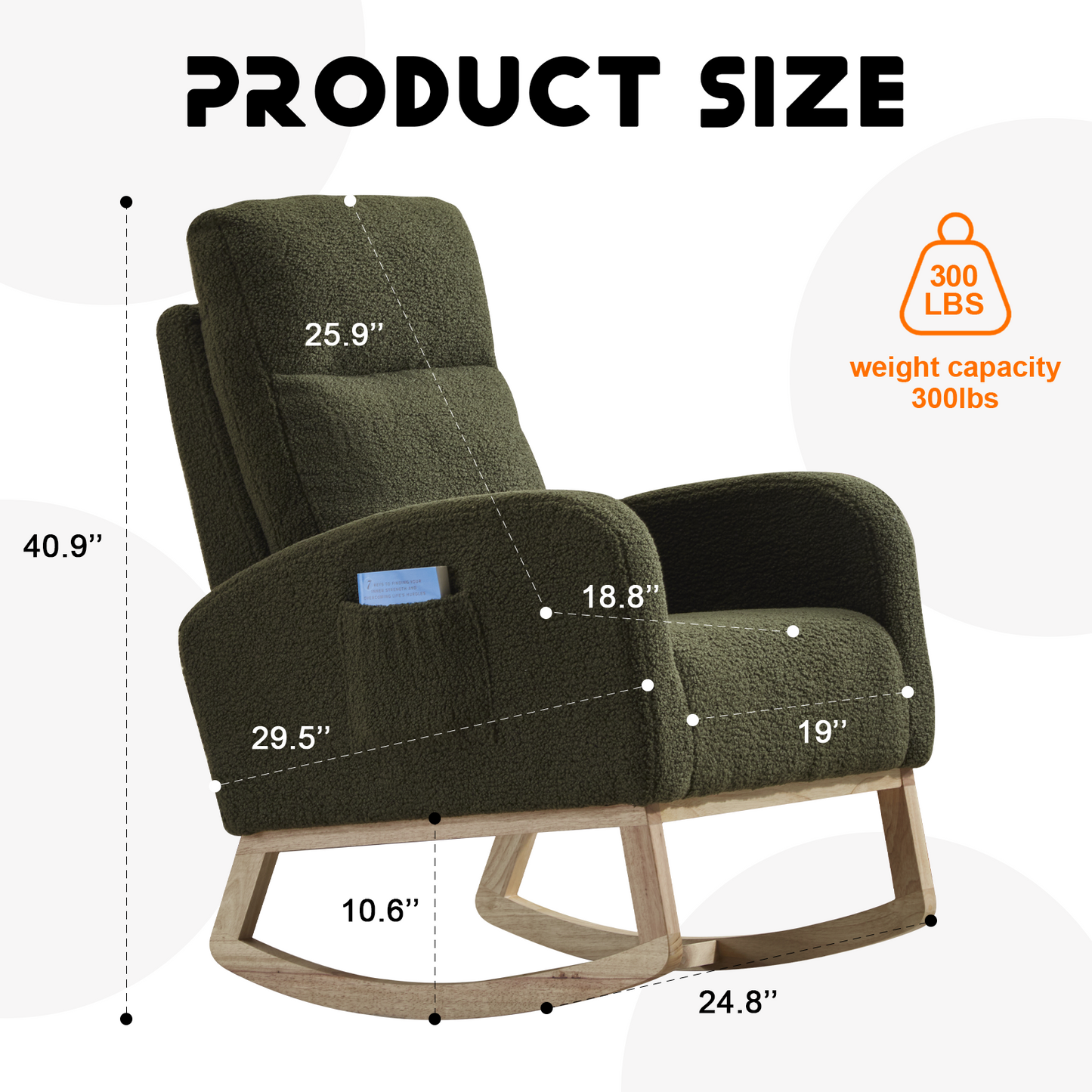 Modern High-Back Accent Rocking Chair – Nursery & Lounge Comfort