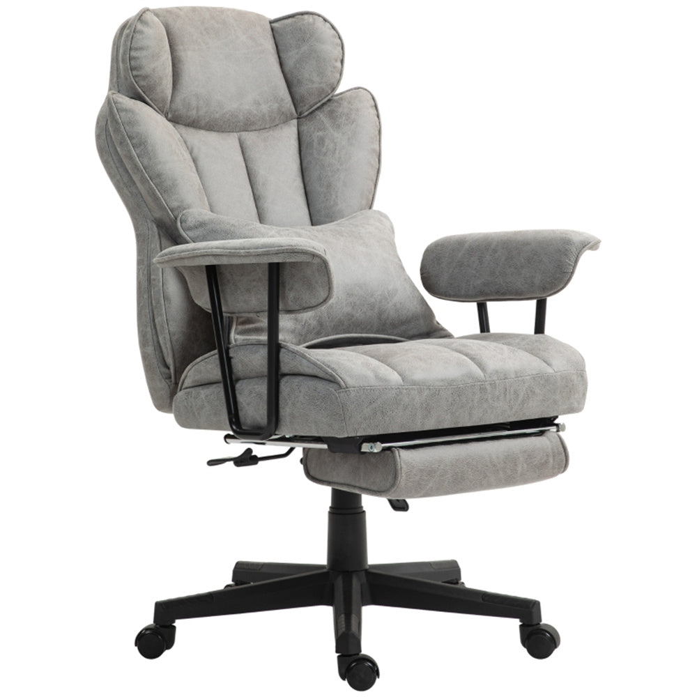 Gray Big & Tall Black Reclining Office Chair with Footrest – 396 lbs Capacity