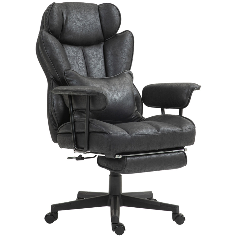 Black Big & Tall Black Reclining Office Chair with Footrest – 396 lbs Capacity