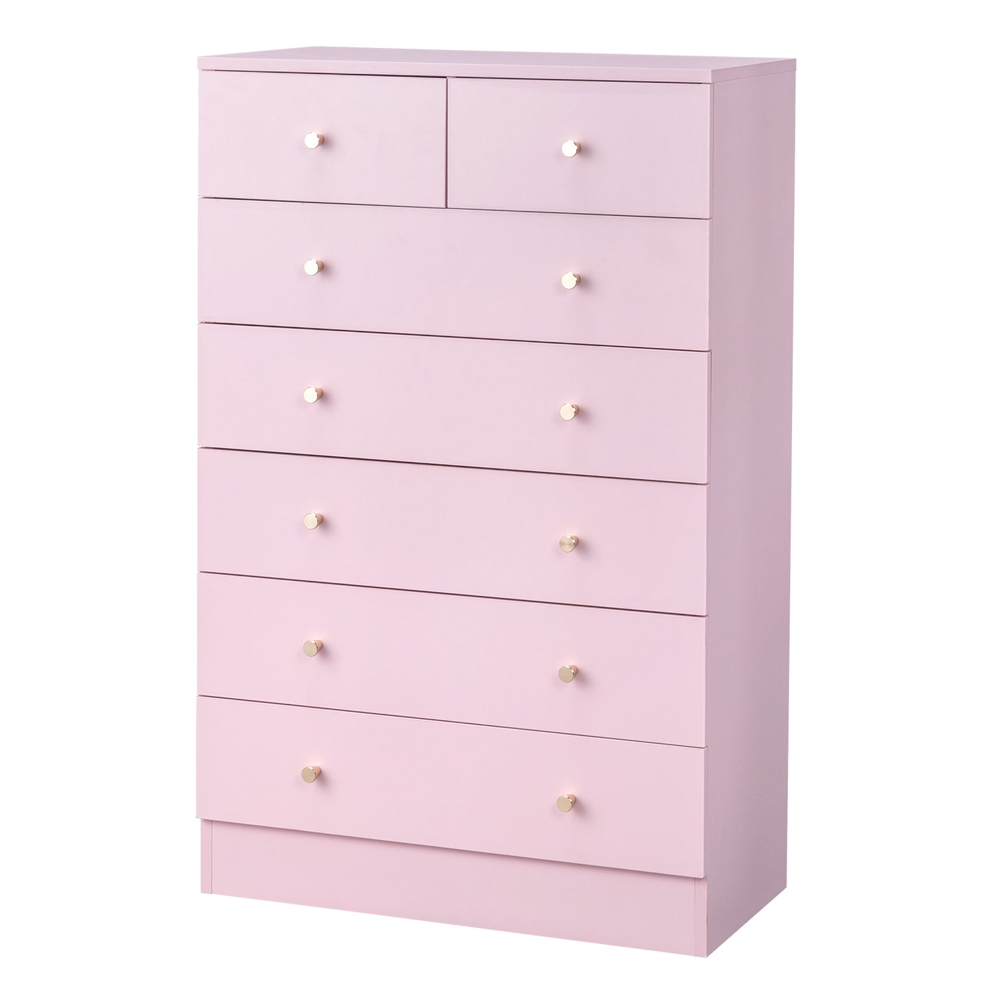 Modern Pink 7-Drawer Dresser – Space-Saving Storage for Bedroom or Home