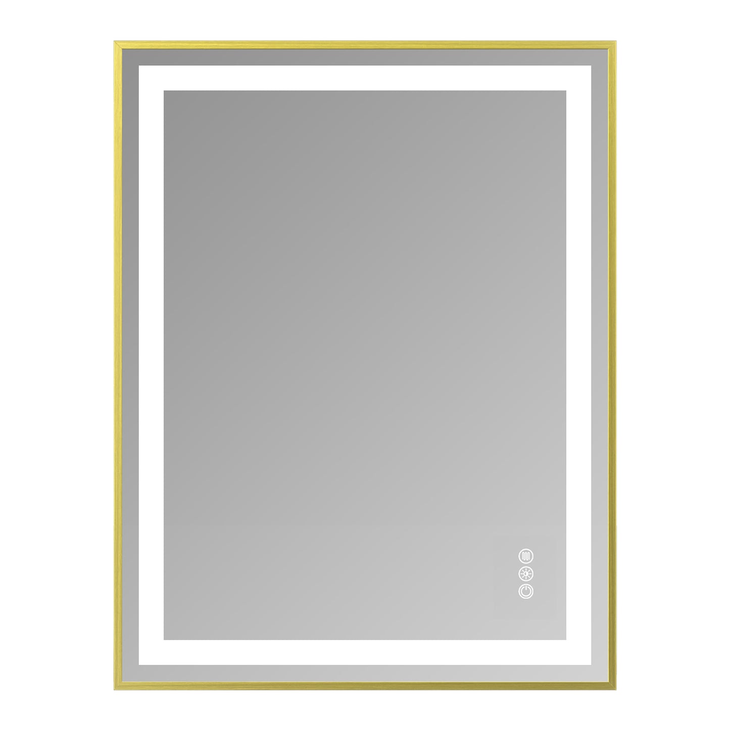 28x36" Gold Framed LED Mirror with Dual Front & Back Light Strips