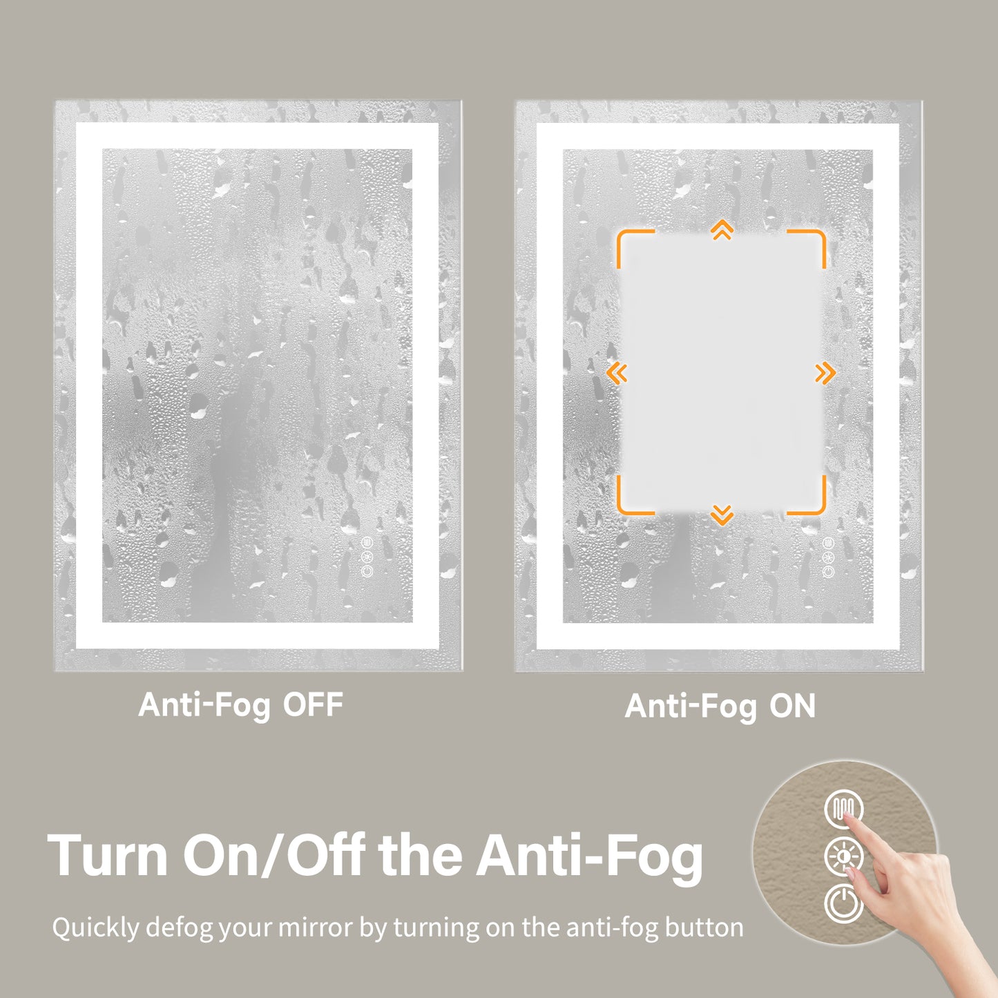 20x28" Dual LED Light Frameless Mirror – Front & Back Lighting