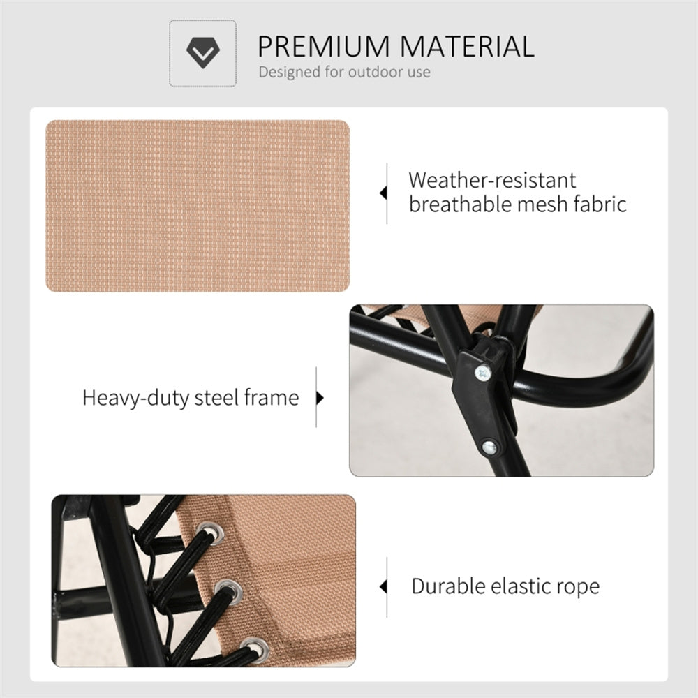 Foldable Mesh Patio Armchair – Beige Outdoor Chair