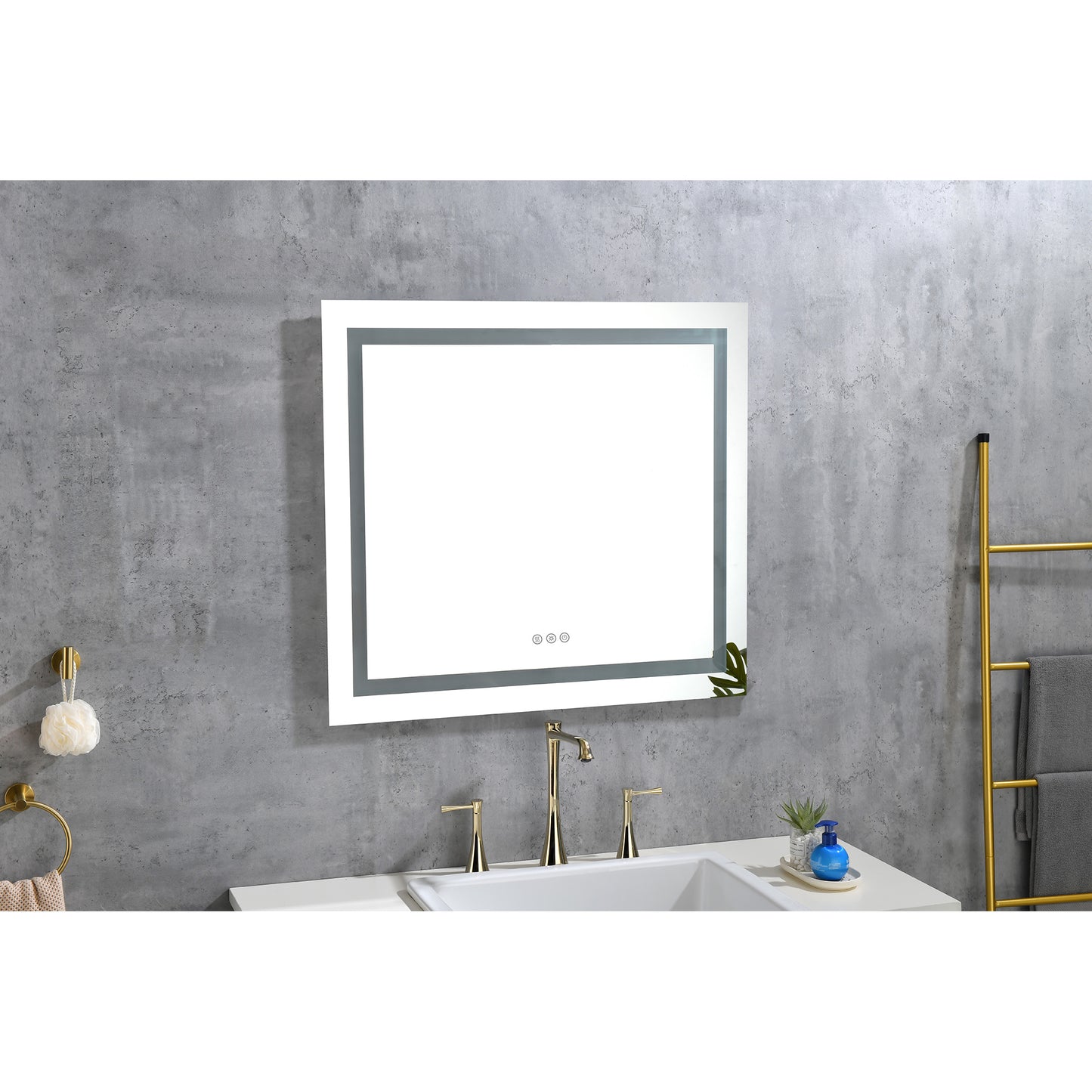 36x36" LED Bathroom Mirror with Frontlit & Backlit, Anti-Fog, Dimmable, 3 Colors