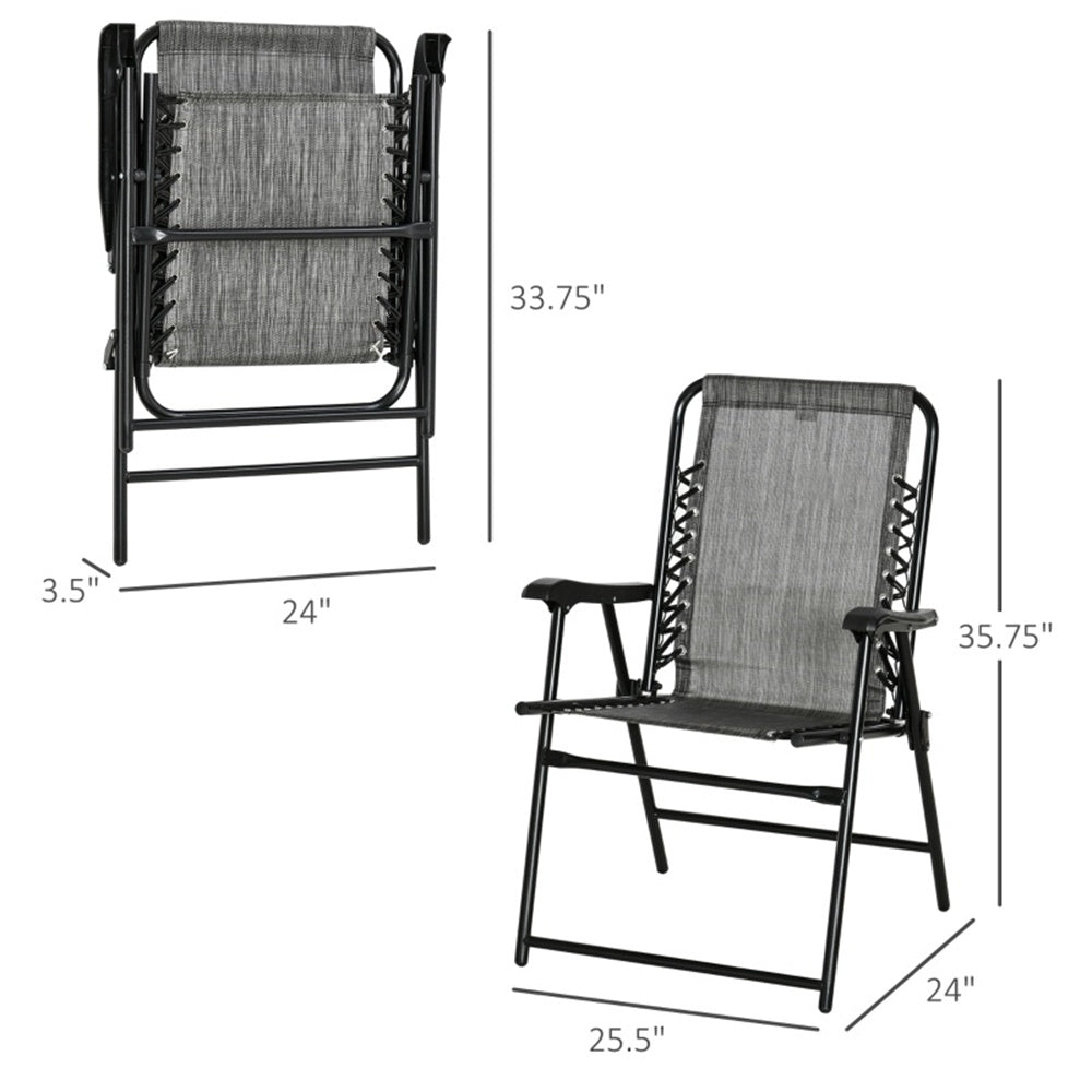 Foldable Mesh Patio Armchair – Gray Outdoor Chair