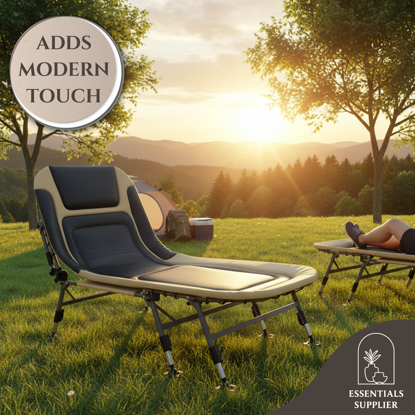 Adjustable Reclining Camping Cot with Pillow & 396 lbs Weight Capacity