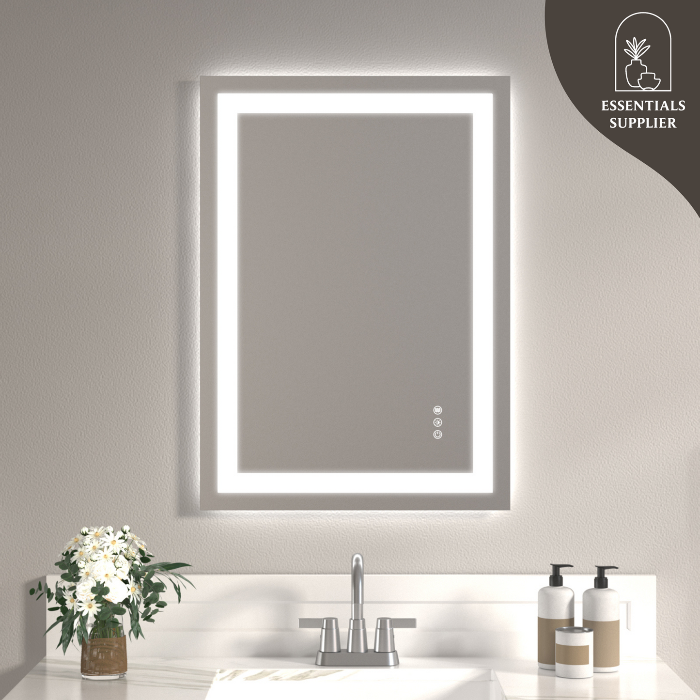20x28" Dual LED Light Frameless Mirror – Front & Back Lighting