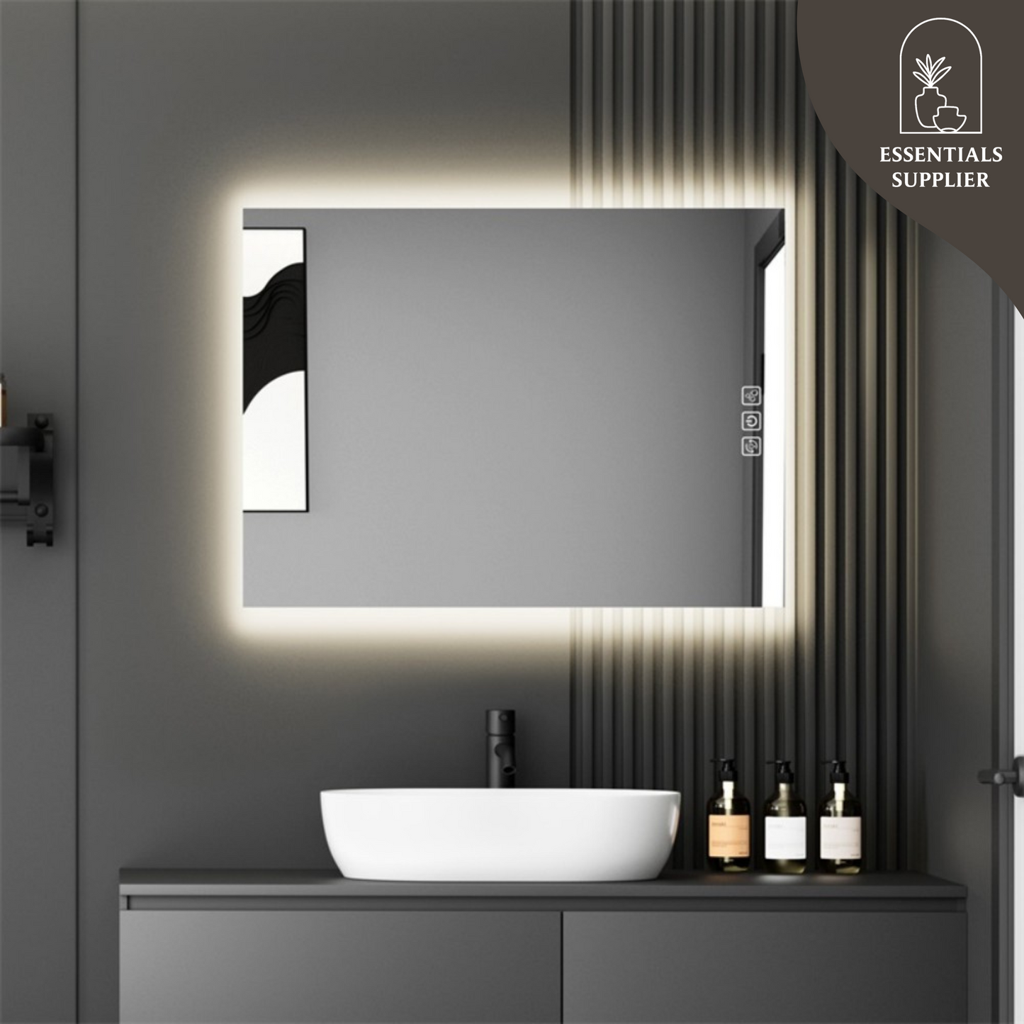 32" x 24" LED Bathroom Mirror with Defogger & Dimmable Backlight
