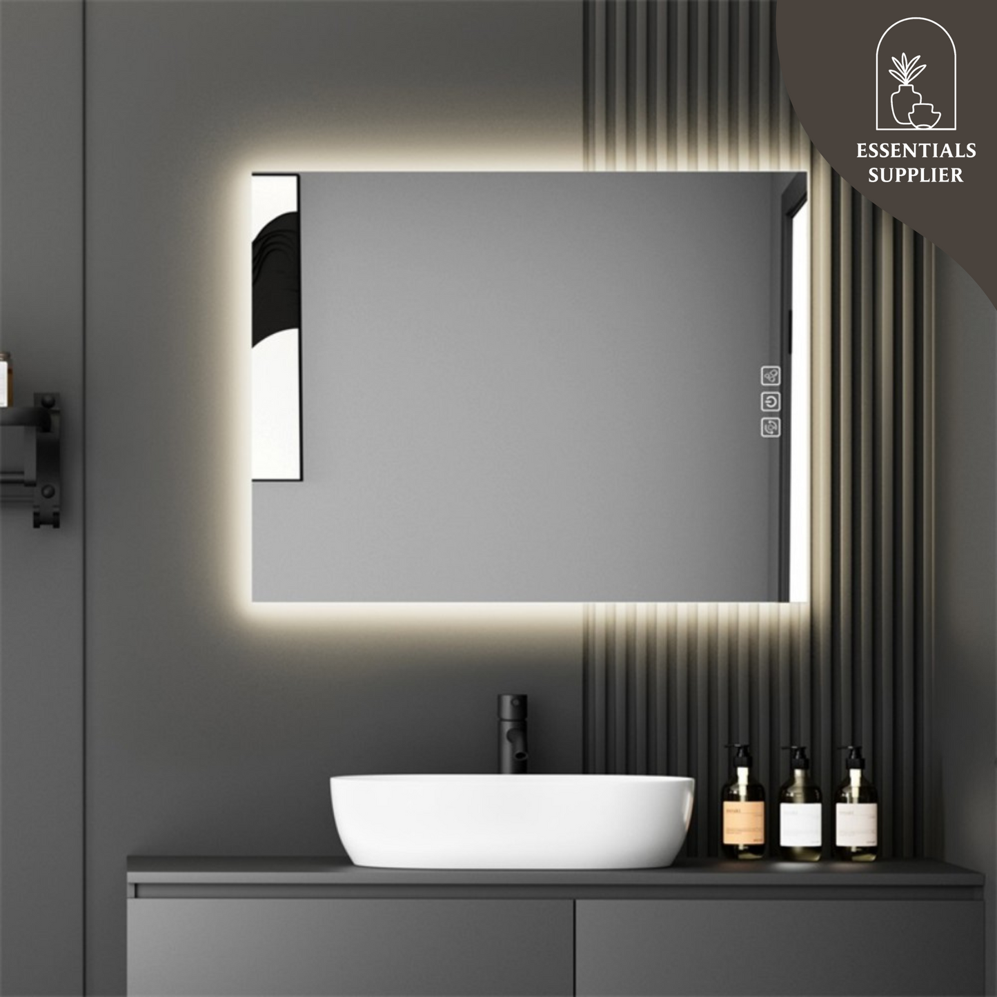 36" x 28" LED Bathroom Mirror with Defogger & Dimmable Backlight