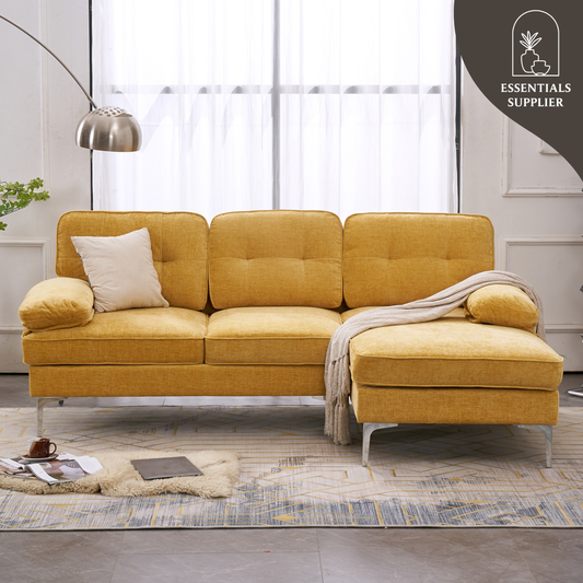 Yellow 3-Seater Modular Sofa – Simple, Stylish Indoor Seating