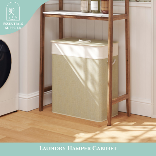 Laundry Hamper Cabinet with Storage, Freestanding Organizer