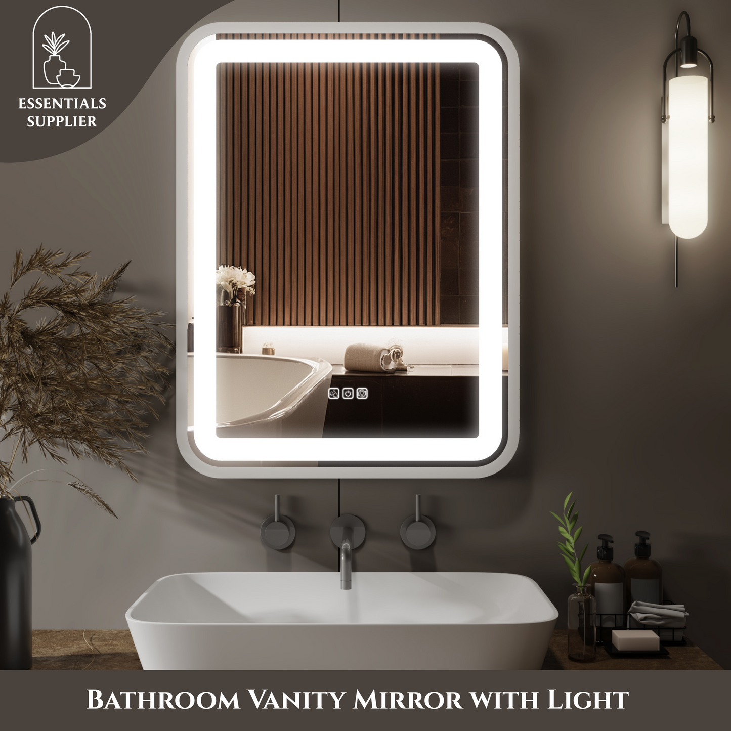 36x28" LED Bathroom Vanity Mirror, Dimmable, Anti-Fog, Wall Mount