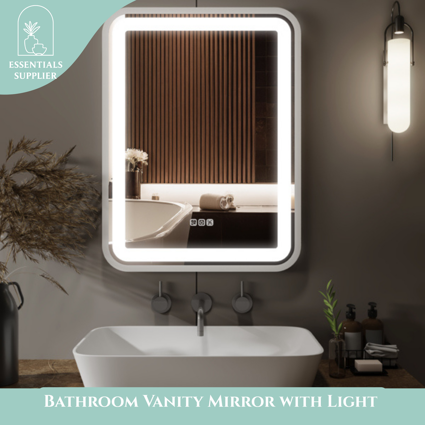 36x28" LED Bathroom Vanity Mirror, Dimmable, Anti-Fog, Wall Mount