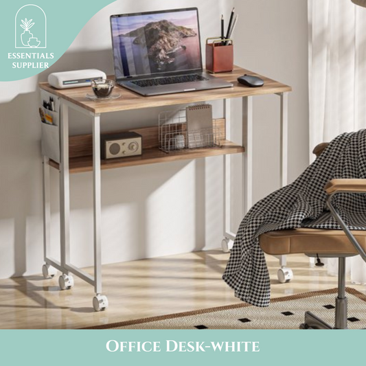 White Office Desk – Modern Computer Table for Home or Workspace Use