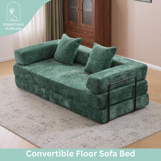 Convertible Corduroy Futon Sofa Bed – Foldable Floor Couch with Sponge Padding