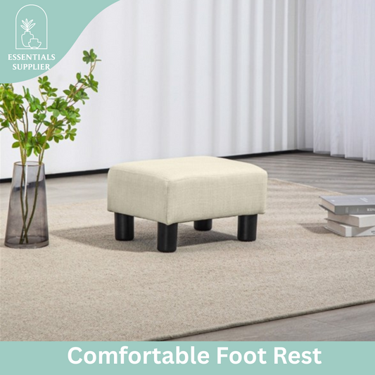 Linen Fabric Foot Rest Ottoman – Compact, Lightweight & Stylish
