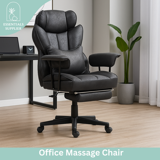 Black Big & Tall Black Reclining Office Chair with Footrest – 396 lbs Capacity