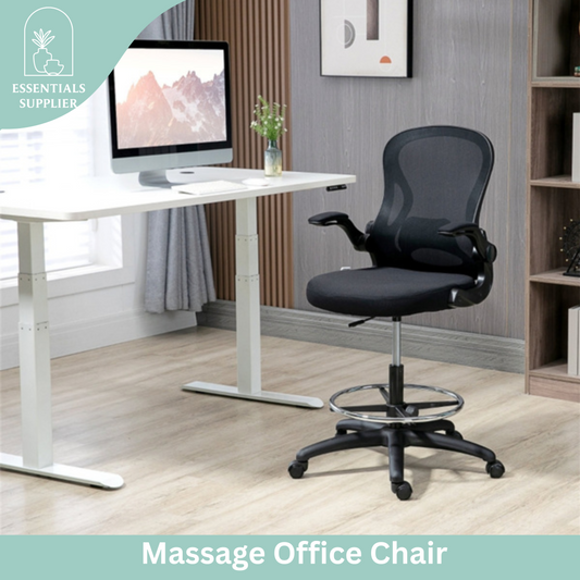 Ergonomic Mesh Drafting Chair with Lumbar Support & Adjustable Footrest