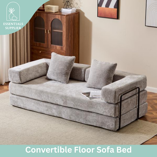 Convertible Corduroy Futon Sofa Bed – Foldable Floor Couch with Sponge Padding