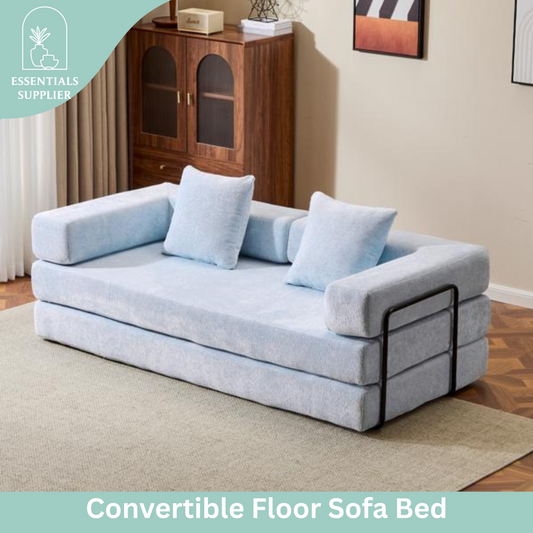 Convertible Corduroy Futon Sofa Bed – Foldable Floor Couch with Sponge Padding