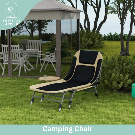 Adjustable Reclining Camping Cot with Pillow & 396 lbs Weight Capacity