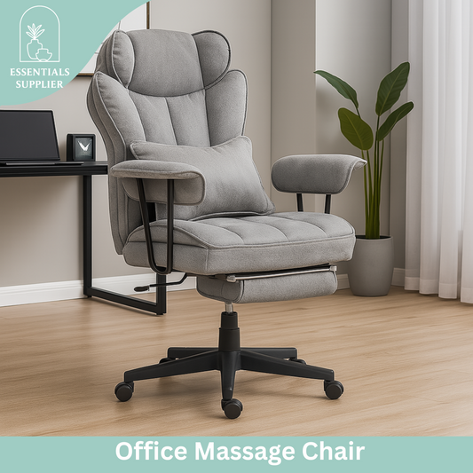 Gray Big & Tall Black Reclining Office Chair with Footrest – 396 lbs Capacity