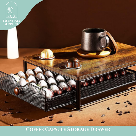 Coffee Pod Storage Drawer with Sliding Basket, Organizer for K-Cups & Maker