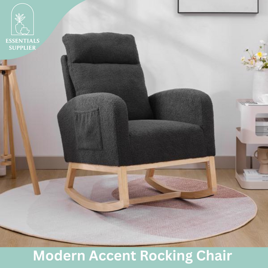 Modern High-Back Accent Rocking Chair – Nursery & Lounge Comfort