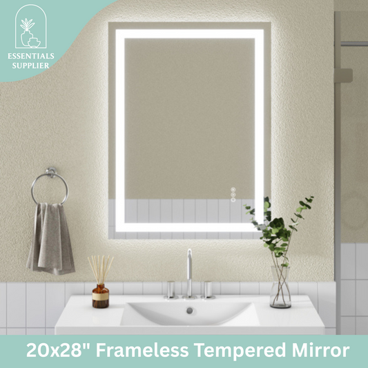 20x28" Dual LED Light Frameless Mirror – Front & Back Lighting
